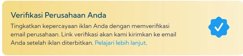 Verifikasi Centang Biru Perusahaan